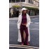 Burgundy Premium Soft Touch Skinny Flare Pants