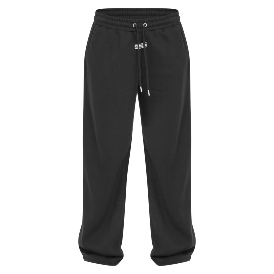 PRETTYLITTLETHING Black Tab  Wide Leg Sweatpants