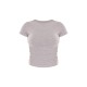 Basic Grey Marl Cotton Blend Fitted Crew Neck T Shirt