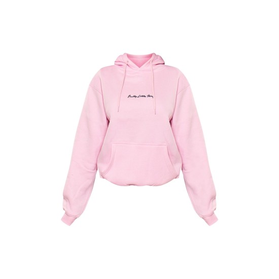 PRETTYLITTLETHING Baby Pink Sweat Oversized Basic Hoodie