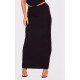 Black Soft Touch Low Rise Maxi Skirt