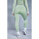 Khaki Acid Wash Seamless Rib High Waist Gym Leggings