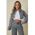 Washed Grey Denim Cropped Shirt