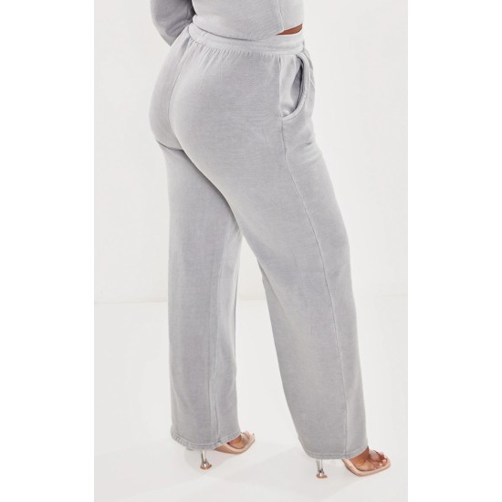 Shape Light Grey Sweat Seam Detail Wide Leg Sweatpants