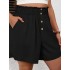 Plus Size Button Front Wide Leg Shorts, Casual Slant Pocket Elastic Waist Shorts, Women’s Plus Size Clothing – PRYCUS MITCHELL INC