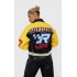 PRETTYLITTLETHING Yellow Faux Leather Motocross Racer Bomber Jacket