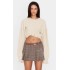 Oatmeal Chunky Knit Distressed Hem Crop Sweater