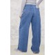 Mid Blue Wash Seam Detail Wide Leg Denim Jeans