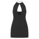 Black Fine Knit Halterneck Mini Dress