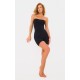 Black Bandeau Removable Strap Shapewear Bodysuit