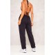 Black Sweat Cuffed High Waist Sweatpants