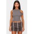 Dark Grey Ribbed Asymmetric Vest Top