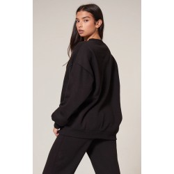 Black Longline Oversized Sweatshirt