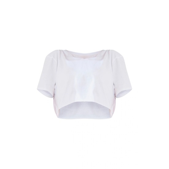 Cotton White Oversized Crop T-Shirt