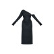 Plus Black Heavy Brushed Asymmetric Ruched Maxi Dress