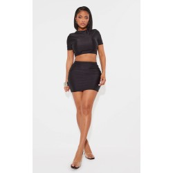 Shape Black Disco Sculpt Micro Mini Skirt