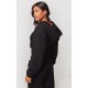 PRETTYLITTLETHING Black Elasticated Hem Zip Up Hoodie