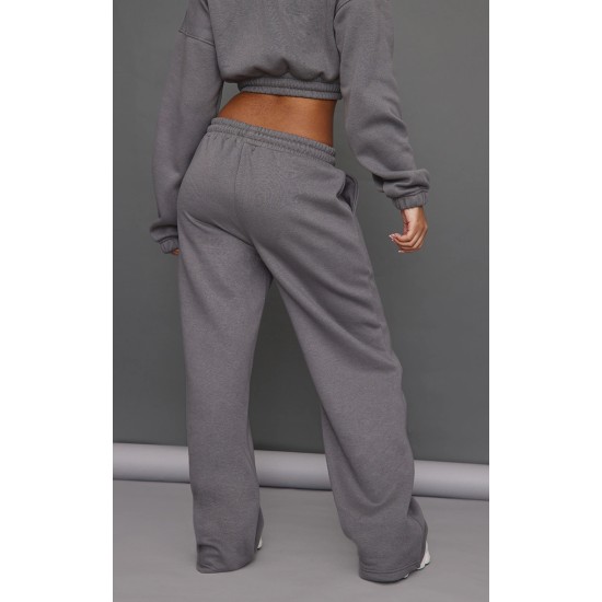 Petite Steel Blue Wide Leg Seam Detailed Sweatpants