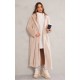 Beige Premium Soft Faux Fur Tailored Maxi Coat