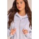 Grey Marl Oversized Hooded Zip Up Sweat Hoodie