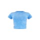 Blue Washed Longline Cotton Fitted T-shirt