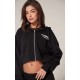 PRETTYLITTLETHING Black Premium Print Zip Front Hoodie