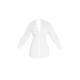 White Fitted Waist Long Sleeve Button Shirt Dress