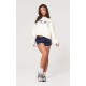 PRETTYLITTLETHING Cream Athletics Club Embossed Oversized Boxy Sweatshirt