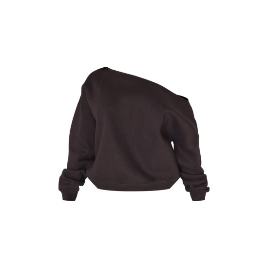 Shape Black Sweat Raw Edge Slouch Sweatshirt