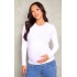 Maternity White Long Sleeve Basic Fitted Top