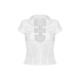 White Plunge Buckle Detail Corset Shirt