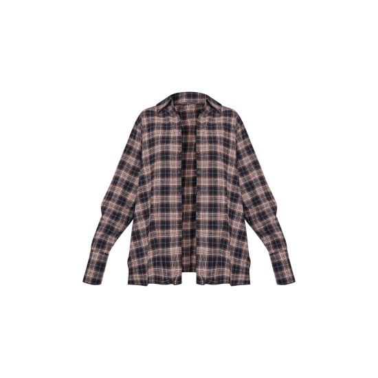 Chocolate Oversized Checked Shirt