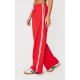 Bright Red Shell Side Stripe Detail Wide Leg Pants