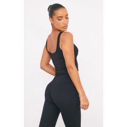 Black Sculpt Longline Padded Sports Vest