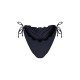 Black Frill Edge Ruched Back Bikini Bottoms