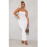 Shape White Textured Bandeau Midaxi Dress