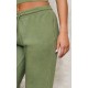 Khaki High Waisted Cuffed Sweatpants