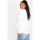 Plus White Faux Suede Cargo Ruched Waist Shirt