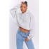 Ash Grey Oversized Cropped Sweat Hoodie